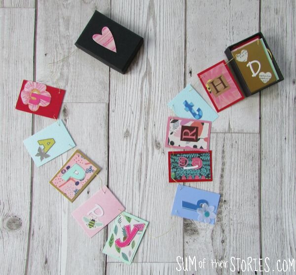bunting card in a box tutorial