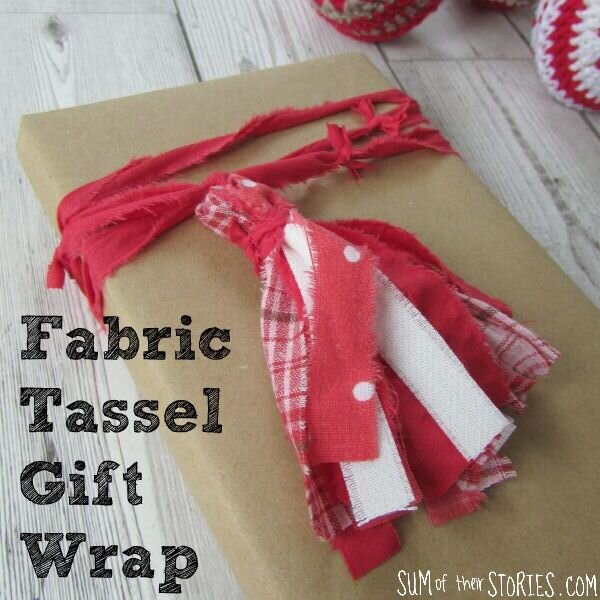 fabric tassel gift wrap