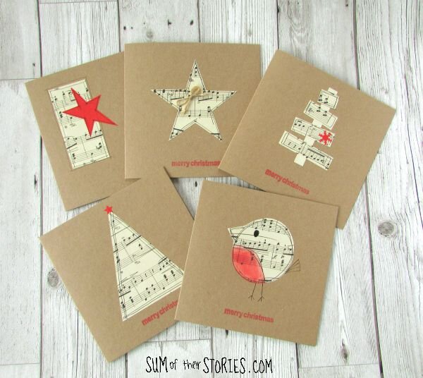 sheet music Christmas cards