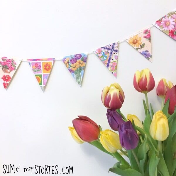make bunting with old birthday cards
