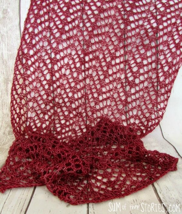 4 row lace knitting scarf pattern