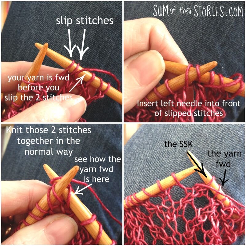 how to knit a SSK