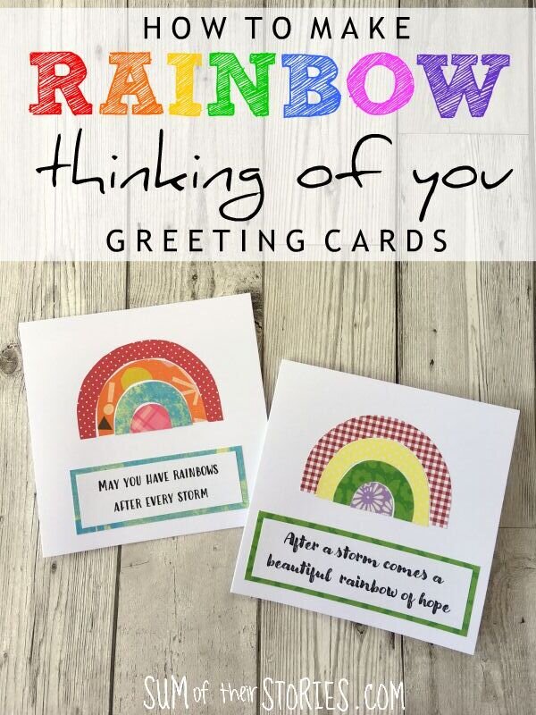Rainbow Note Thinking of you gift card isolation isolated stay safe Mum Friend 