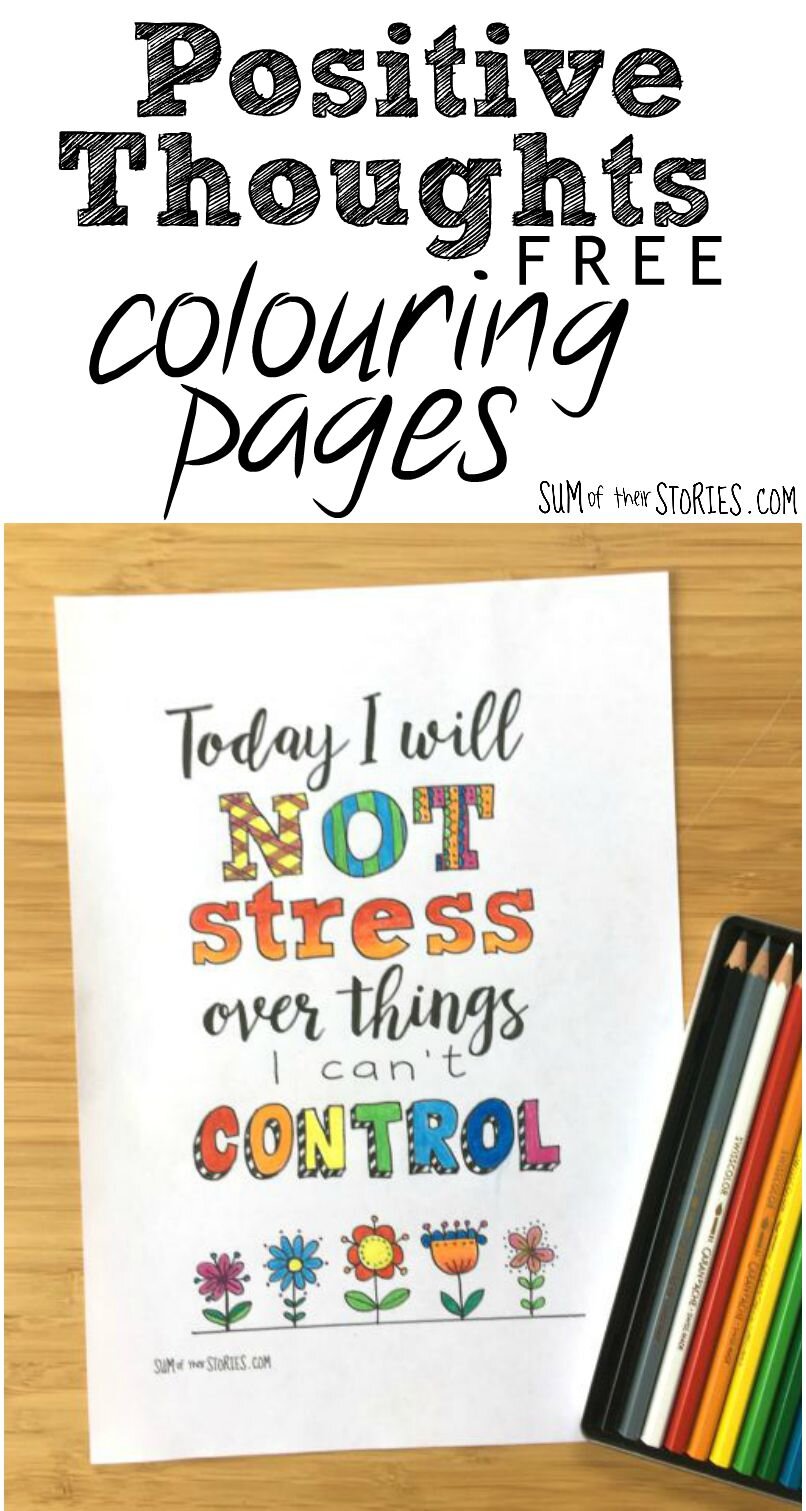 Positive Thoughts free printable colouring pages — Sum of their ...