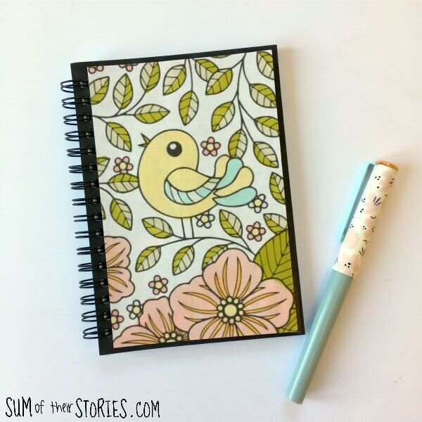 decorate a notebook with your coloring pages