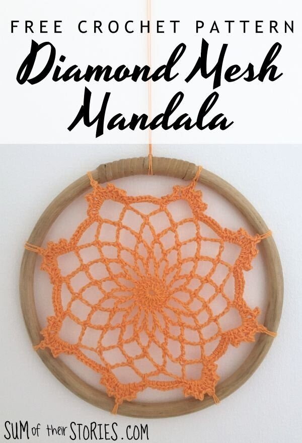 diamond mesh crochet mandala pattern