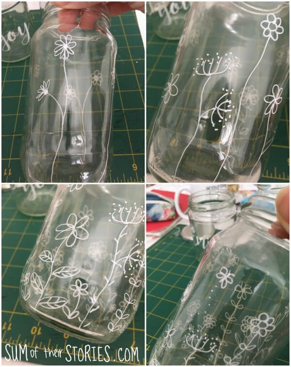 decorating glass jars upcycle