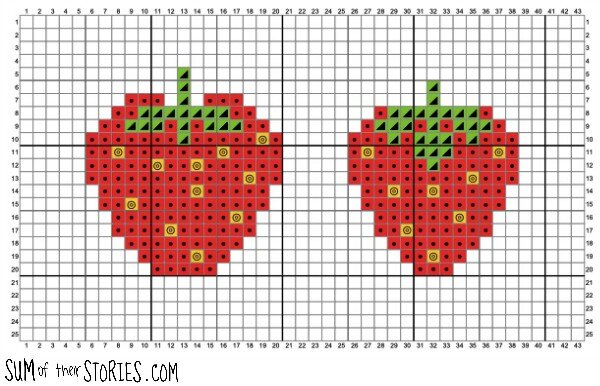Free Strawberry Cross Stitch Pattern — Sum of their Stories Craft Blog