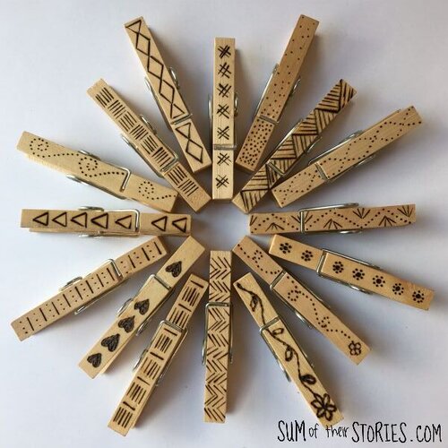 How to Decorate Clothes Pegs with Pyrography — Sum of their