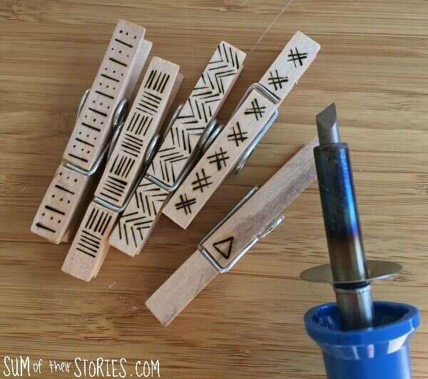 How to decorate wooden clothes pins with wood burned patterns – Recycled  Crafts