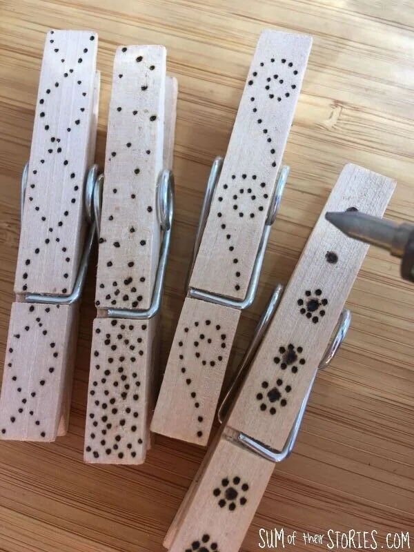 How to Decorate Clothes Pegs with Pyrography — Sum of their Stories