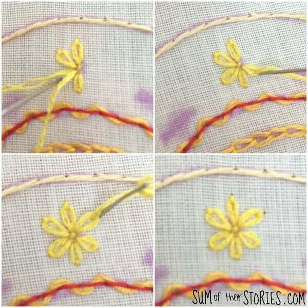 how to embroidery lazy daisy flowers
