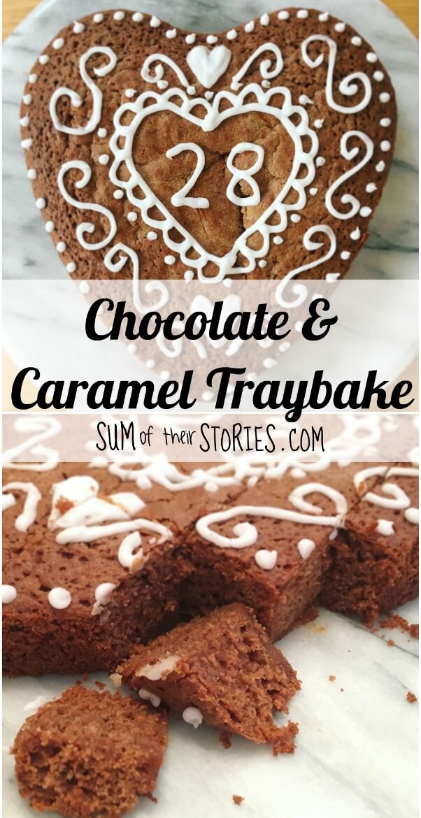 heart shaped chocolate traybake recipe