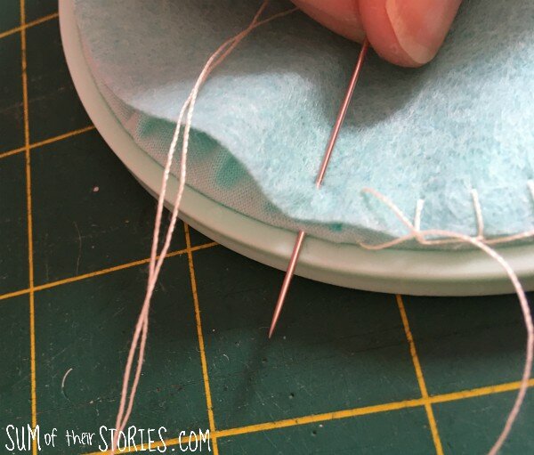 finishing an embroidery hoop with a felt backing