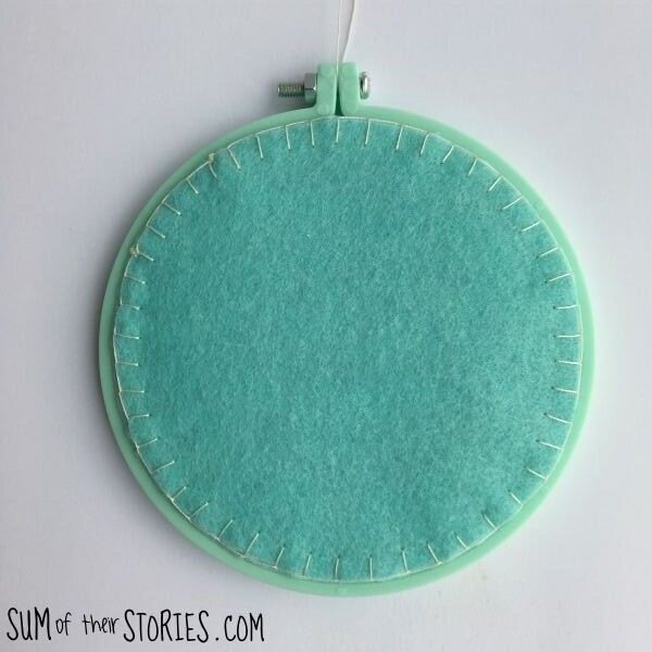 embroidery hoop backed with felt