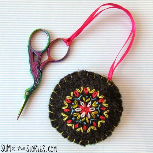How to make an embroidered felt scissor keeper — Sum of their