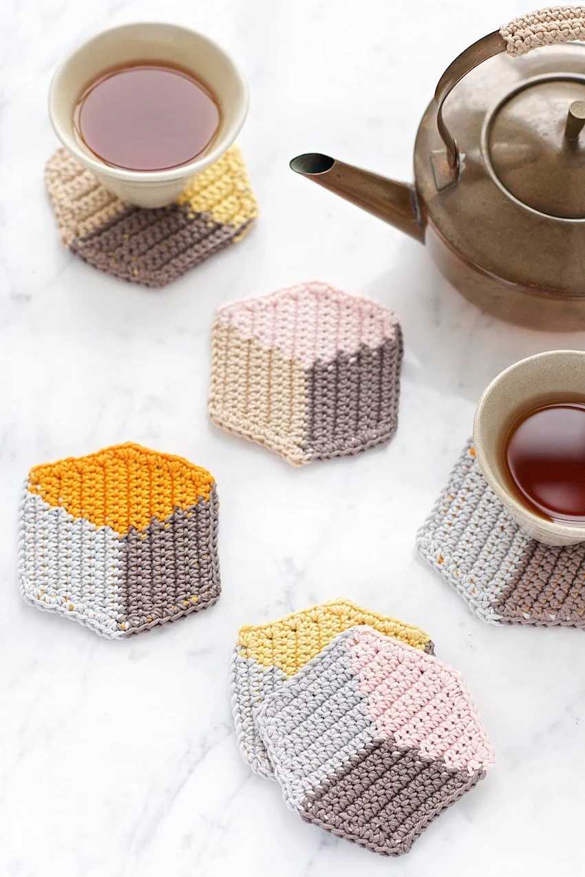 Geometric Pattern Coaster Geometric Coasters you can make yourself — Sum of their Stories Craft Blog