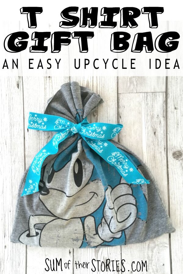 T Shirt gift bag an easy upcycling idea