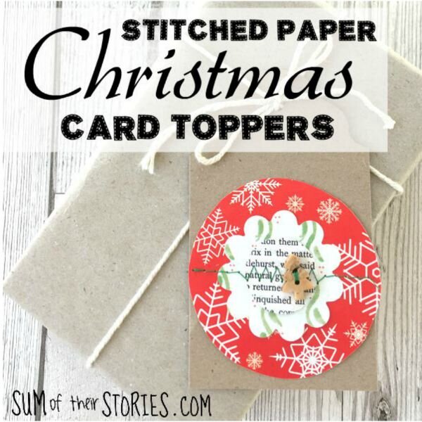 stitched paper card toppers for christmas