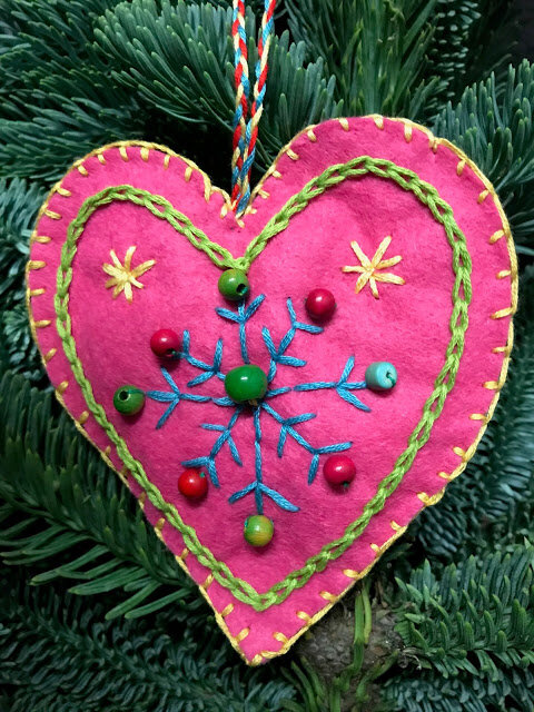 Hand Embroidered Tree Decoration