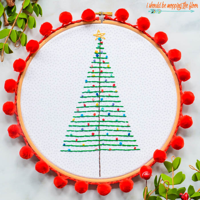 Embroidered Christmas Tree Hoop