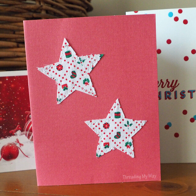 Applique Star Christmas Card