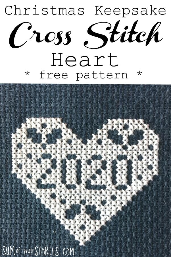 Christmas keepsake cross stitch heart free pattern