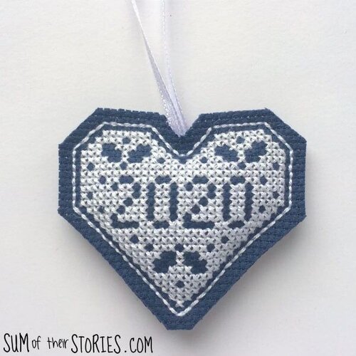 wood heart frame ornament cross stitch ornament