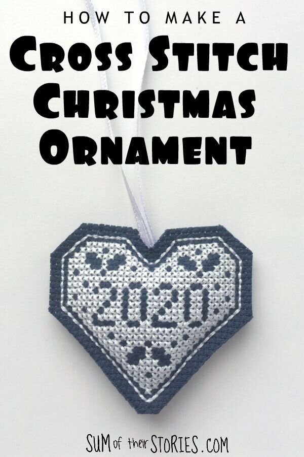 how to make a cross stitch Christmas tree ornament