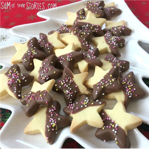 Chocolate dipped star shortbread biscuit recipe