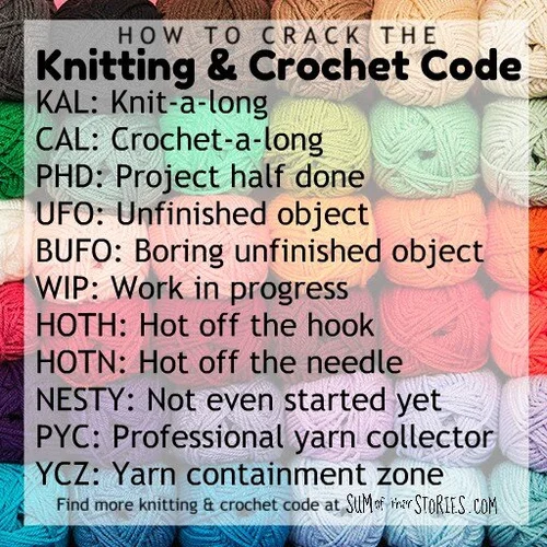 Knitting and Crochet Code — Sum of their Stories Craft Blog
