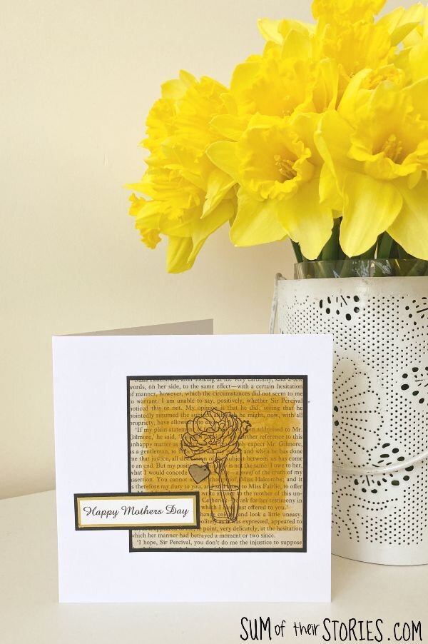 Book page mother’s day card diy tutorial