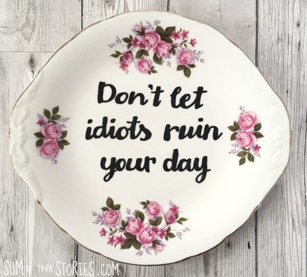 Make your own vintage plate with a fun quote