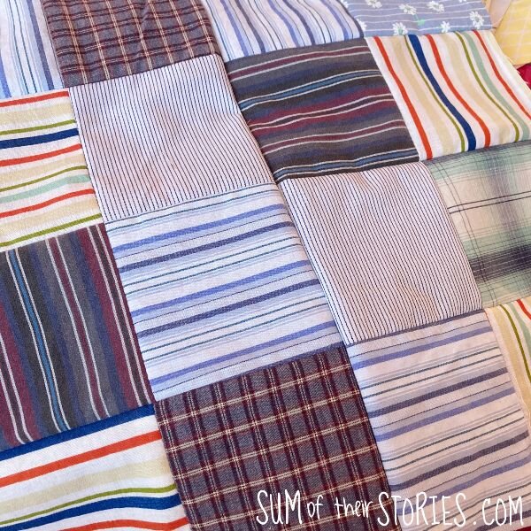 woven effect patchwork with stripy fabric