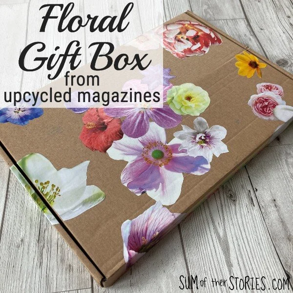 Floral Gift Box idea from Upcycled Magazines
