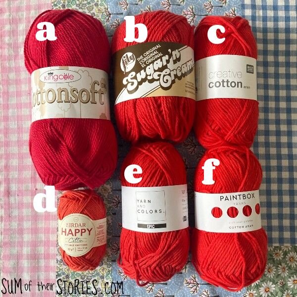 red cotton yarn for dishcloths a comparison