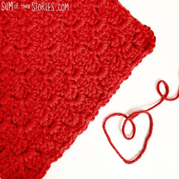 red crochet dishcloth