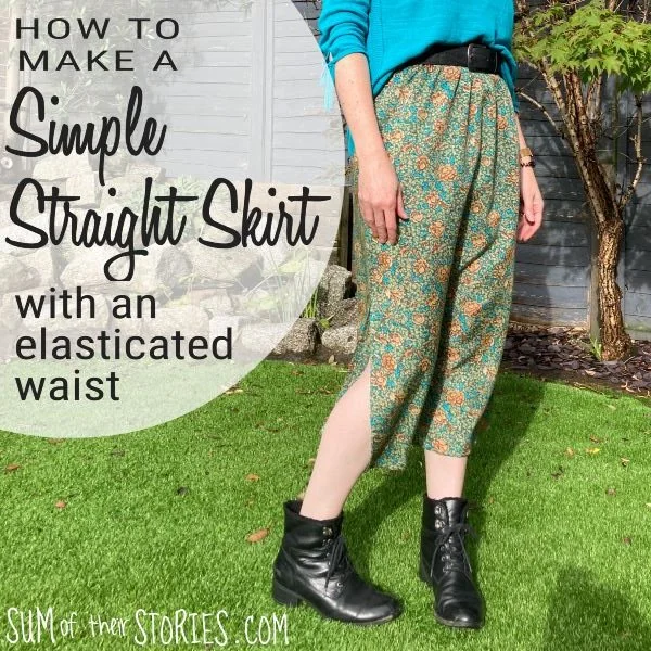 How to make a simple straight skirt with elastic waist