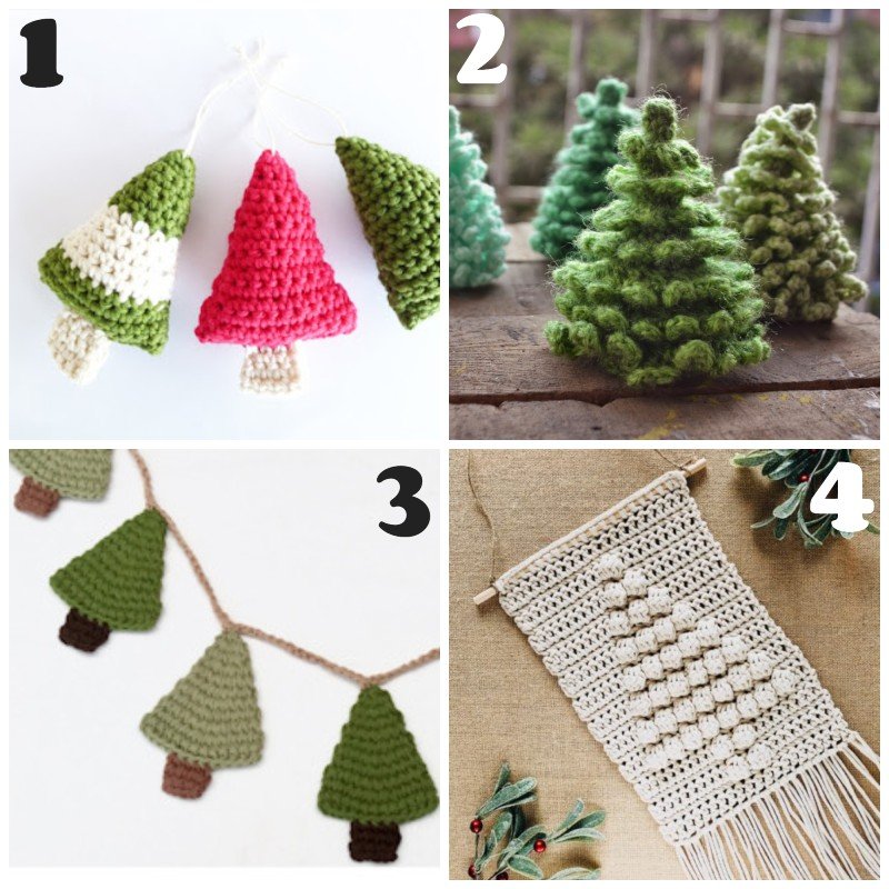 20 free crochet Christmas tree patterns — Sum of their Stories