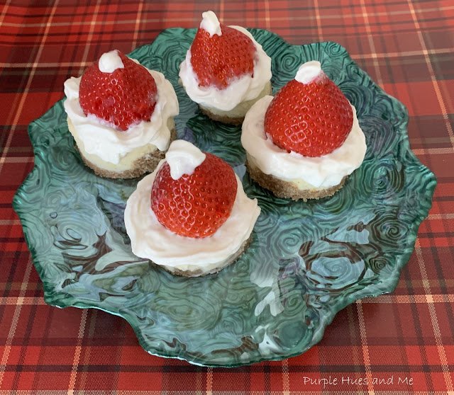 Cheesecake and Strawberry Santa Hats