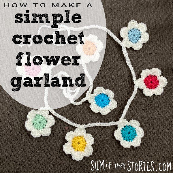 a simple crochet flower garland