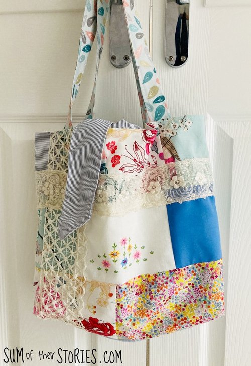 How to make a Pretty Tote Bag with Vintage Linen and Lace — Sum of ...
