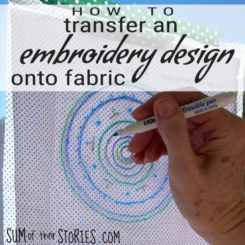tracing an embroidery design onto fabric using a window