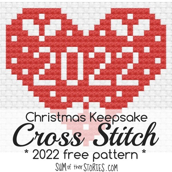 Cross stitch heart design for Christmas 2022