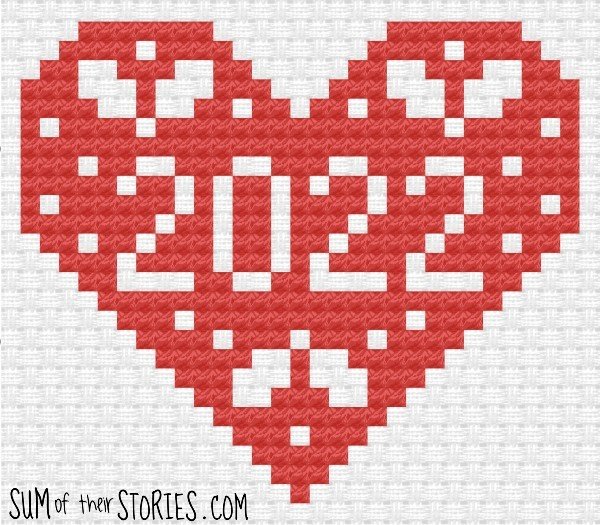 A cross stitch heart design for 2022
