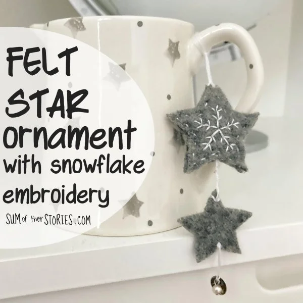 How to make a Felt Star Ornament with Snowflake Embroidery