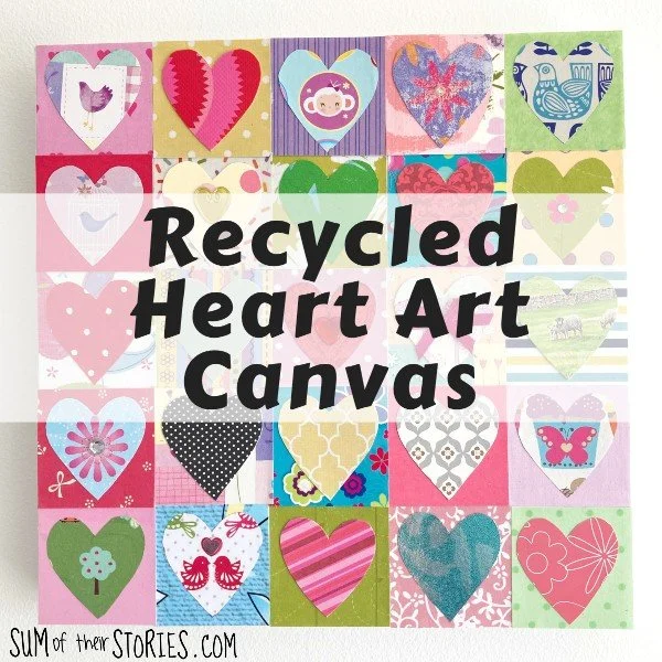 Recycled Heart Art Canvas