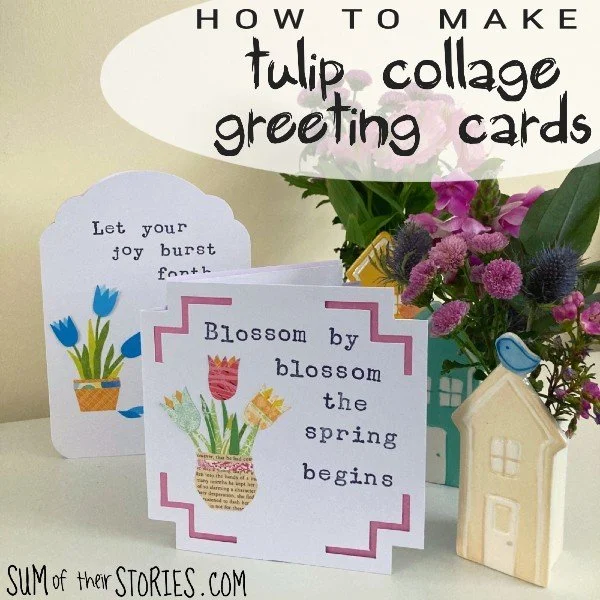 How to Make Tulip Collage Greeting Cards