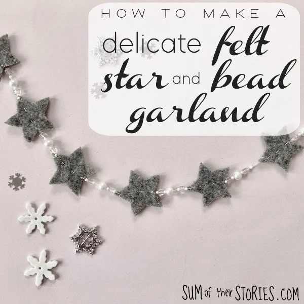 How to make a Delicate Felt Star and Bead Garland