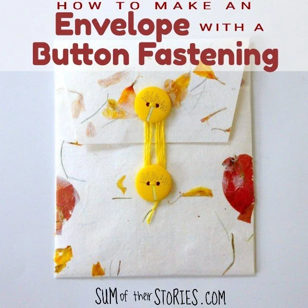 How to make a gift card envelope with button and thread closure